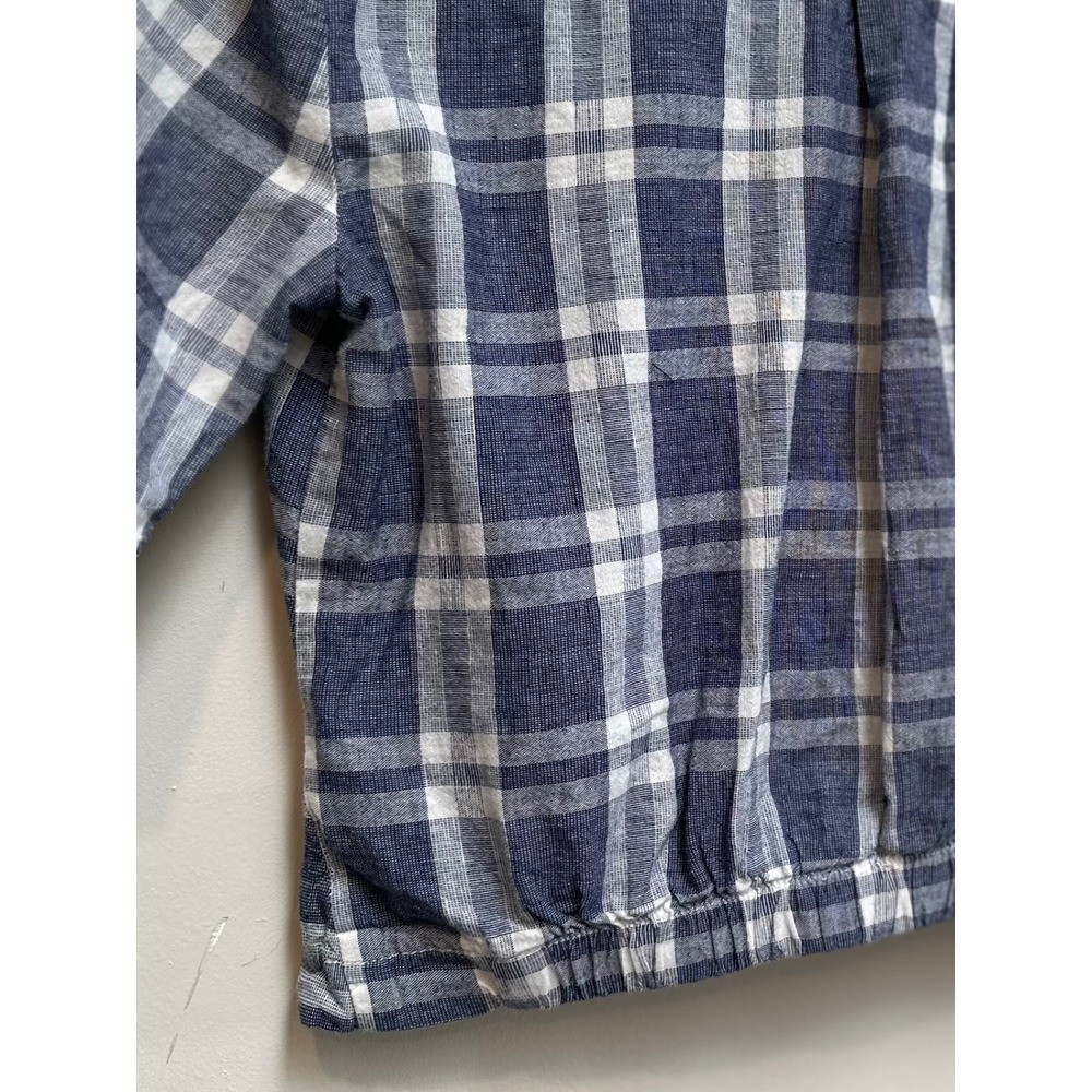 BCBG Plaid Front Tie Crop Top Western Casual Preppy Summer Prairie Boho - Picture 3 of 8